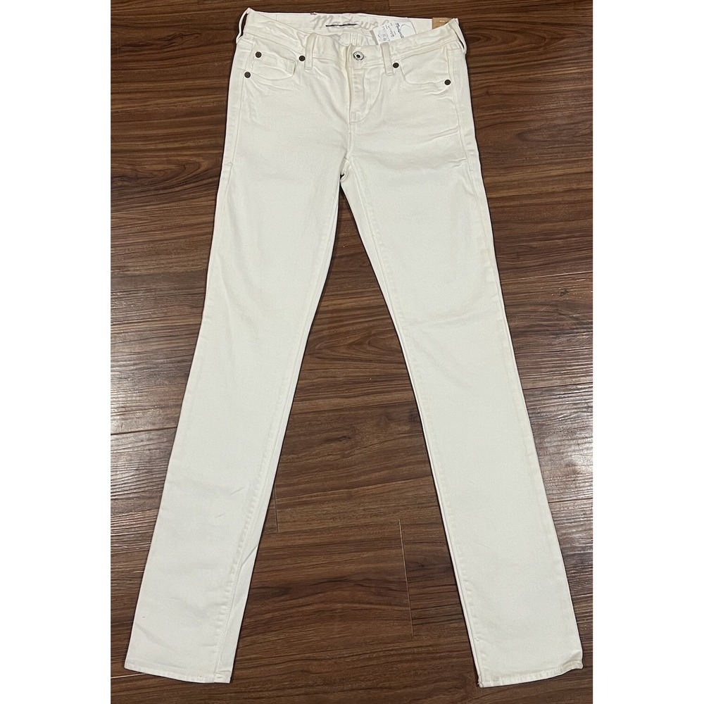 NEW Madewell Womens Rail WHITE‎ Regular Fit Denim Straight Jeans 24x32